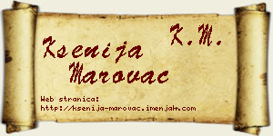 Ksenija Marovac vizit kartica